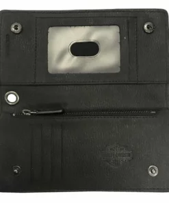 American Accessories Wallets & Chains Harley-Davidson® Men's Drag Race Bi-Fold Trucker Leather Wallet W/ RFID HDMWA11676