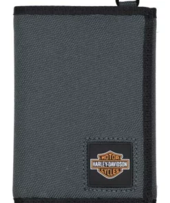 American Accessories Wallets & Chains Harley-Davidson® Men's Full Speed Bar & Shield Gray Polyester Trifold Wallet