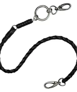 American Accessories Harley-Davidson® Ride Free 25 Inch Braided Leather Wallet Chain - Black Wallets & Chains
