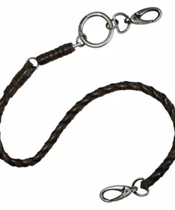 American Accessories Harley-Davidson® Ride Free 25 Inch Braided Leather Wallet Chain - Brown Wallets & Chains