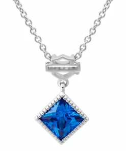 MOD Harley-Davidson® Women's Ocean Blue Radiant Stone Necklace, HDN0432 Jewelry