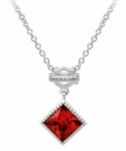 MOD Harley-Davidson® Women's Fire Red Radiant Stone Necklace, HDN0433 Jewelry