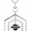 MOD Harley-Davidson® Bar & Shield Spinner Necklace, Sterling Silver, HDN0437 Jewelry