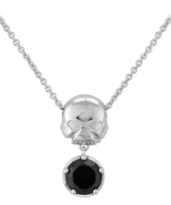MOD Harley-Davidson®Skull & Stone Necklace, Sterling Silver, HDN0443-16