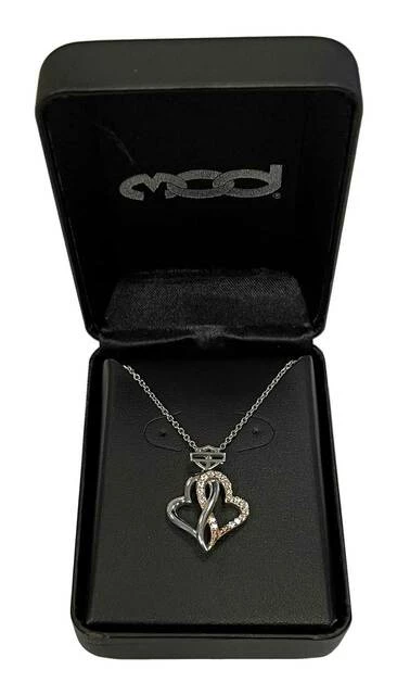 MOD Jewelry Harley-Davidson® Infinity Twist & Heart Necklace, White/Rose Gold 4 MOD Jewelry Harley-Davidson® Infinity Twist & Heart Necklace, White/Rose Gold
