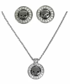 MOD Harley-Davidson® Women's Crystal Willie G Necklace & Earrings Gift Set