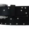 American Accessories Ladies' Belts & Buckles Harley-Davidson® Women's Rosetta Embossed Floral Studded Leather Belt, Black