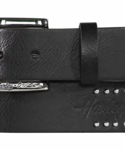 American Accessories Ladies' Belts & Buckles Harley-Davidson® Women's Rockers Rhinestones Genuine Leather Belt - Black