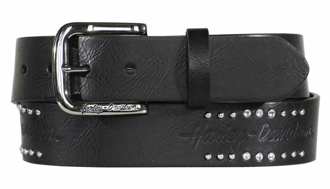 American Accessories Ladies' Belts & Buckles Harley-Davidson® Women's Rockers Rhinestones Genuine Leather Belt - Black 3 American Accessories Ladies' Belts & Buckles Harley-Davidson® Women's Rockers Rhinestones Genuine Leather Belt - Black