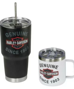 Ace Branded Harley-Davidson® Genuine Travel Mug & Tumbler Set, Double-Wall Stainless Steel HDX-98640 Kitchen & Barware