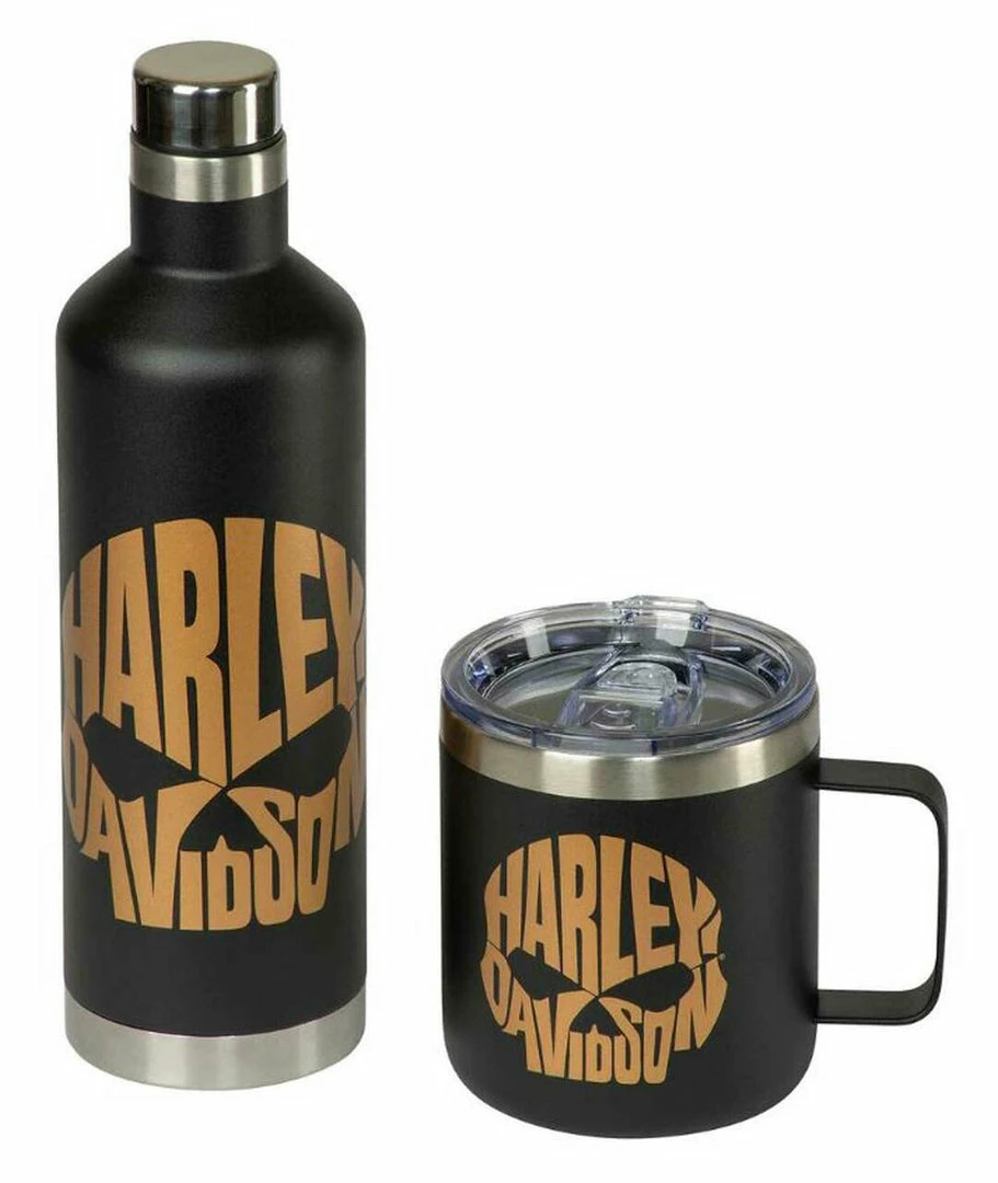 Ace Branded Harley-Davidson® Copper Skull Travel Mug & Water Bottle Set - Stainless Steel Kitchen & Barware 3 Ace Branded Harley-Davidson® Copper Skull Travel Mug & Water Bottle Set - Stainless Steel Kitchen & Barware