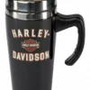 Ace Branded Kitchen & Barware Harley-Davidson® Travel Mug, Bar & Shield Double-Wall Stainless Steel W/ Handle