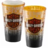 Ace Branded Harley-Davidson® Pint Glass Set, Repeated Bar & Shield Logo Ombre Finish - 16 Oz. Home