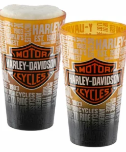Ace Branded Harley-Davidson® Pint Glass Set, Repeated Bar & Shield Logo Ombre Finish - 16 Oz. Home