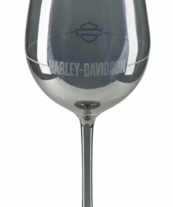 Ace Branded Harley-Davidson® Frosted H-D Two 17 Oz. Wine Glass Set - Smoke Gray Finish Home