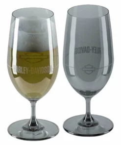 Ace Branded Harley-Davidson® Frosted H-D Two 14 Oz. Tulip Glass Set - Smoke Gray Finish Home