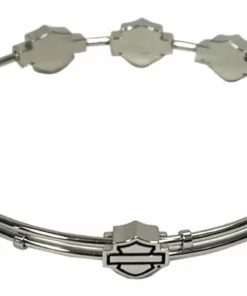 MOD Harley-Davidson® Women's Multiple Bar & Shield Bangle Bracelet, Silver HSB0126 Jewelry