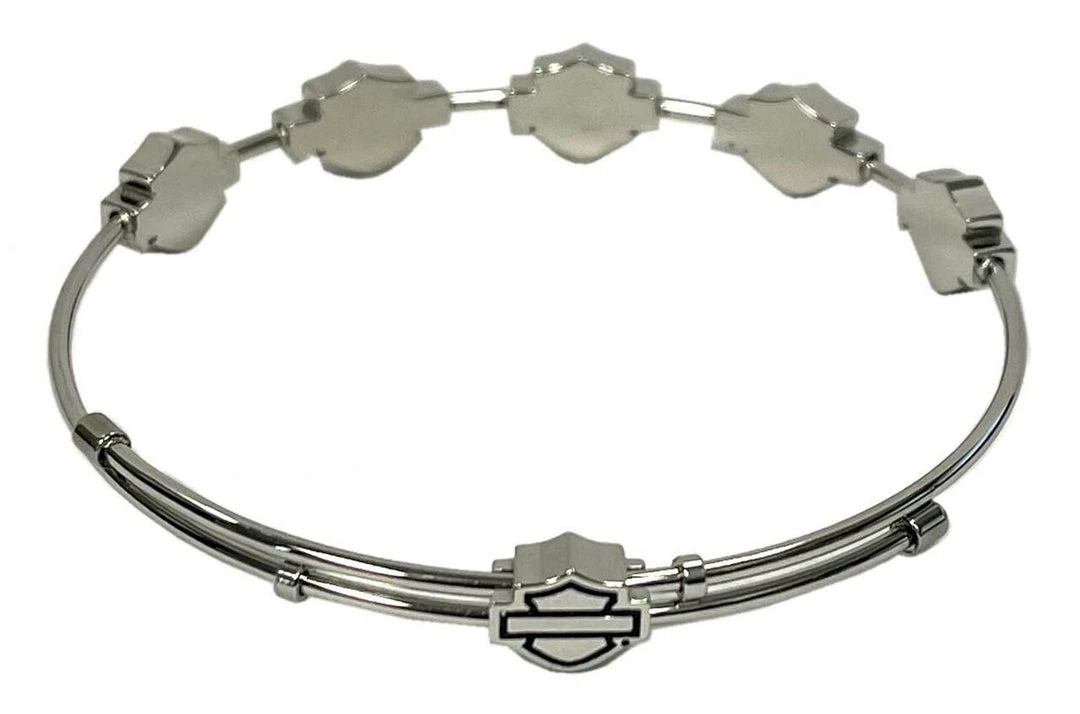 MOD Harley-Davidson® Women's Multiple Bar & Shield Bangle Bracelet, Silver HSB0126 Jewelry 4 MOD Harley-Davidson® Women's Multiple Bar & Shield Bangle Bracelet, Silver HSB0126 Jewelry