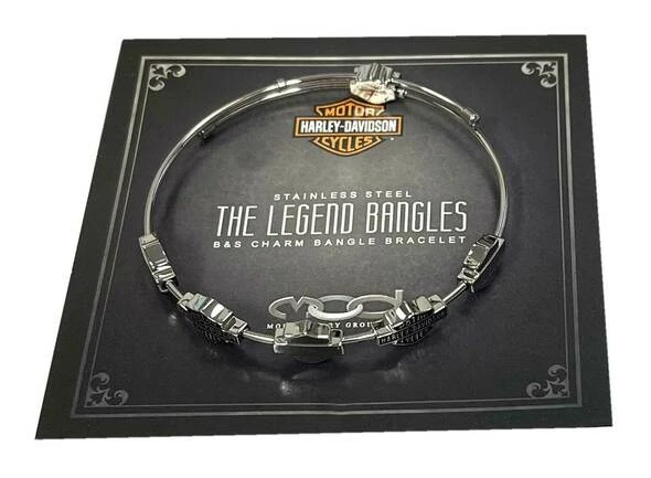 MOD Harley-Davidson® Women's Multiple Bar & Shield Bangle Bracelet, Silver HSB0126 Jewelry 5 MOD Harley-Davidson® Women's Multiple Bar & Shield Bangle Bracelet, Silver HSB0126 Jewelry