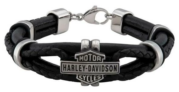 MOD Jewelry & Watches Harley-Davidson® Men's Vintage Bar & Shield Hardware & Leather Bracelet - Stainless Steel 3 MOD Jewelry & Watches Harley-Davidson® Men's Vintage Bar & Shield Hardware & Leather Bracelet - Stainless Steel