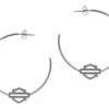MOD Harley-Davidson® Women's Small Bar & Shield Logo Hoop Earrings, Silver Or Gold Jewelry 2 MOD Harley-Davidson® Women's Small Bar & Shield Logo Hoop Earrings, Silver Or Gold Jewelry