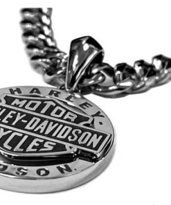 MOD Jewelry & Watches Harley-Davidson® Men's Stainless Steel Bar & Shield Circle Necklace HSN0041-22
