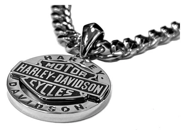 MOD Jewelry & Watches Harley-Davidson® Men's Stainless Steel Bar & Shield Circle Necklace HSN0041-22 4 MOD Jewelry & Watches Harley-Davidson® Men's Stainless Steel Bar & Shield Circle Necklace HSN0041-22