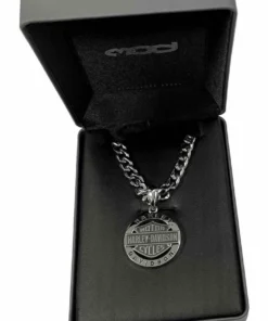 MOD Jewelry & Watches Harley-Davidson® Men's Stainless Steel Bar & Shield Circle Necklace HSN0041-22 9 MOD Jewelry & Watches Harley-Davidson® Men's Stainless Steel Bar & Shield Circle Necklace HSN0041-22