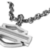 MOD Harley-Davidson® Men's Outline Bar & Shield Logo Necklace - Silver Stainless Steel, HSN0064