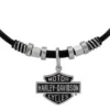 MOD Jewelry & Watches Harley-Davidson® Men's Nut & Coil B&S Pendent Leather Necklace, HSN0071