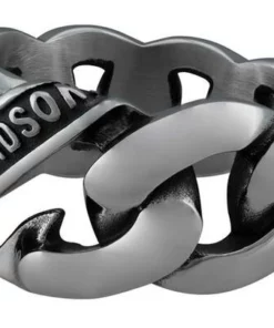 MOD Harley-Davidson® Men's Banner Curb Chain Link Steel Band Stainless Steel Ring HSR0084