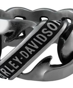 MOD Harley-Davidson® Men's Banner Curb Chain Link Steel Band Stainless Steel Ring HSR0084