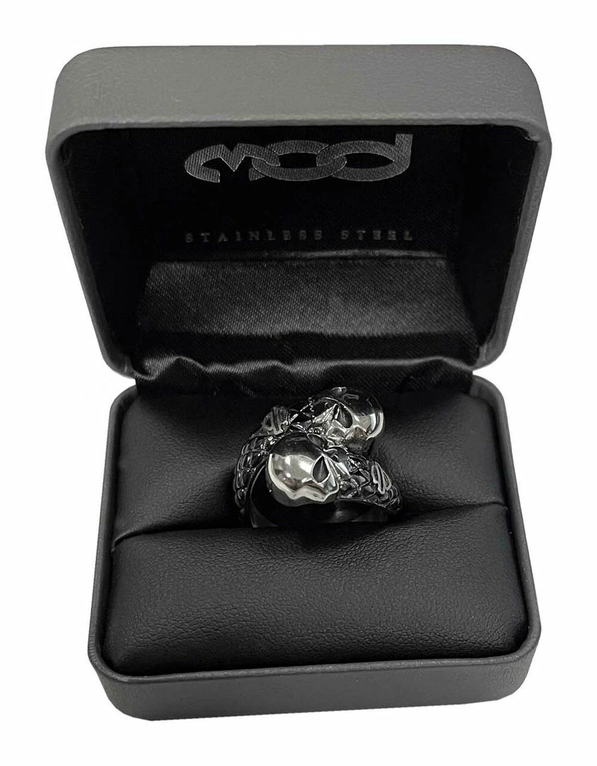 MOD Harley-Davidson® Men's Double Willie G Skull B&S Stainless Steel Metal Ring Jewelry & Watches 5 MOD Harley-Davidson® Men's Double Willie G Skull B&S Stainless Steel Metal Ring Jewelry & Watches