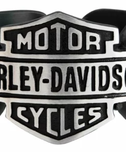 MOD Jewelry & Watches Harley-Davidson® Men's Vintage Bar & Shield Striped Ring, Black Stainless Steel HSR0101