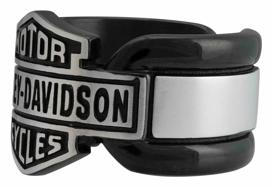 MOD Jewelry & Watches Harley-Davidson® Men's Vintage Bar & Shield Striped Ring, Black Stainless Steel HSR0101 4 MOD Jewelry & Watches Harley-Davidson® Men's Vintage Bar & Shield Striped Ring, Black Stainless Steel HSR0101