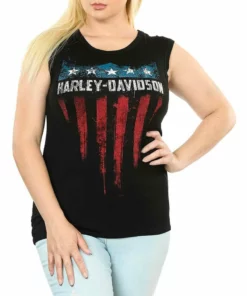 FCP Harley-Davidson® Women's Shield Of Freedom Bling Crew-Neck Sleeveless Tank Top