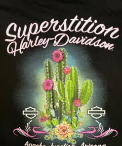 Superstition Harley-Davidson Harley-Davidson® Women's Electricity Saguaro Short Sleeve Tee, Black Dealership T-Shirts