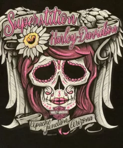 FCP Harley-Davidson® Women's Bar And Shield Sugar Skull Sleeveless Tank Top - Black