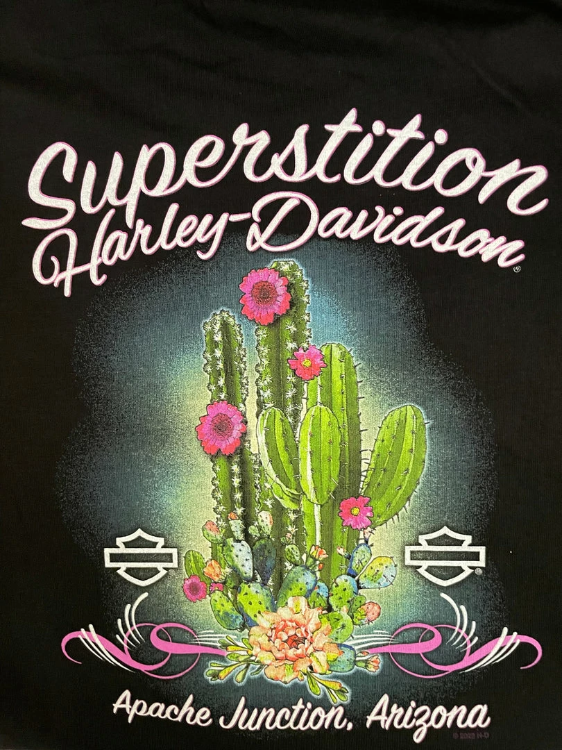 Superstition Harley-Davidson Harley-Davidson® Women's Goth WG Saguaro Short Sleeve Tee, White 3 Superstition Harley-Davidson Harley-Davidson® Women's Goth WG Saguaro Short Sleeve Tee, White