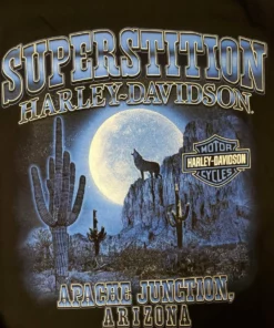 Superstition Harley-Davidson Harley-Davidson® Men's Elongated Orange Bar & Shield Black T-Shirt