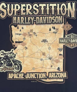 Superstition Harley-Davidson Harley-Davidson® Men's Bar & Shield Custom Map Sleeveless Tee, Black