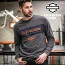 Harley-Davidson® Men's Oil Can Bar & Shield Chest Stripe Slub Graphic Tee 96136-22VM