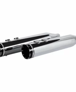 Khrome Werks® 4.50" HP-Plus Slip-On Mufflers - Chrome W/ Black Tracer Tip, 1801-1259 Pipes