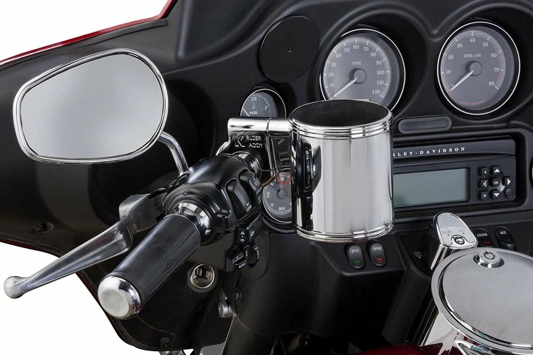 Kurzer Kaddy Cup Holders Kruzer Kaddy® 200 Chrome Handlebar Mount Motorcycle Cup Holder KK200 4 Kurzer Kaddy Cup Holders Kruzer Kaddy® 200 Chrome Handlebar Mount Motorcycle Cup Holder KK200