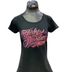 Superstition Harley-Davidson Harley-Davidson® Women's Pink Script Short Sleeve Tee, Black