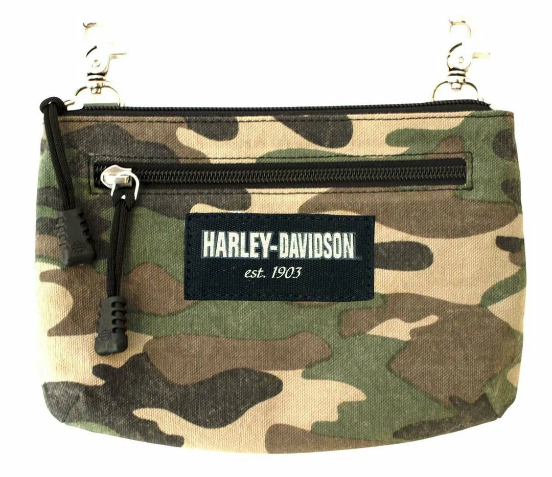 Leather Source Accessory Harley-Davidson® Women's Camo Print Cotton Canvas Hip Bag W/ Strap 3 Leather Source Accessory Harley-Davidson® Women's Camo Print Cotton Canvas Hip Bag W/ Strap