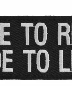 Kelly M Decals & Patches KMA® White Live To Ride, Ride To Live Patch