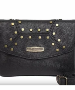 Leather Source Accessory Harley-Davidson® Women's Midnight Rider Hip/Clip Bag, MD4948L-BLACK
