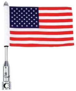 Daniel Smart Manufacturing Motorcycle Flagpole Mount & USA Flag Custom Accessories