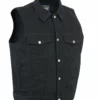 Daniel Smart Manufacturing DM970BK Snap Front Denim Vest- Black